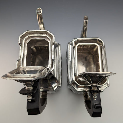 1900年頃 英国アンティーク ブリタニアメタル製 ティーセット 4点 Walker and Hall